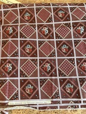 Joan Kessler for Concord Fabrics Brown Floral Patchwork Fabric 3 yards